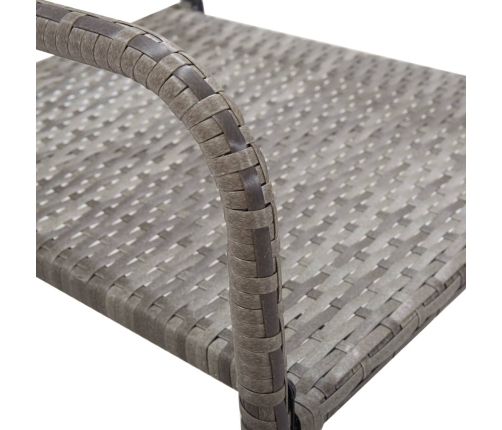 Juego de comedor para jardín 5 piezas ratán sintético gris