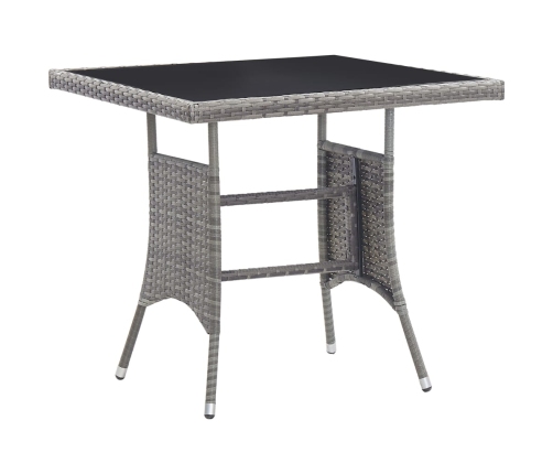 Juego de comedor para jardín 5 piezas ratán sintético gris