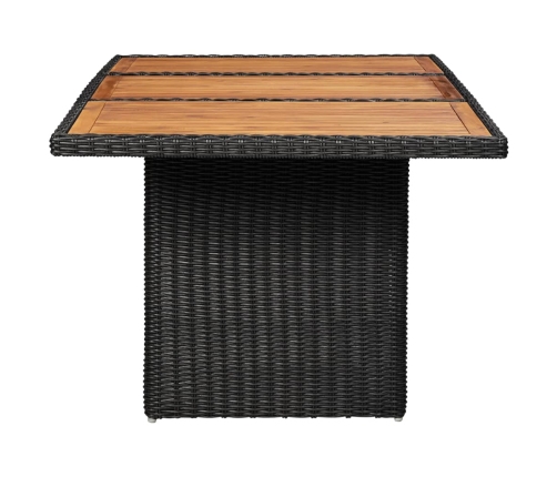 Juego de comedor para jardín 7 piezas ratán sintético negro