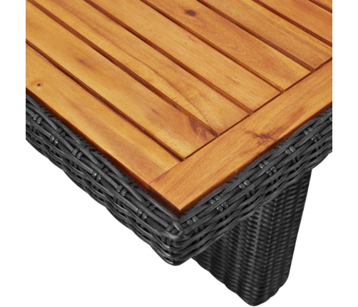 Juego de comedor para jardín 7 piezas ratán sintético negro