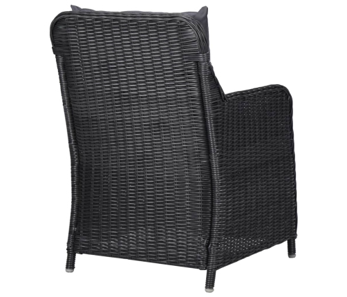 Juego de comedor para jardín 7 piezas ratán sintético negro
