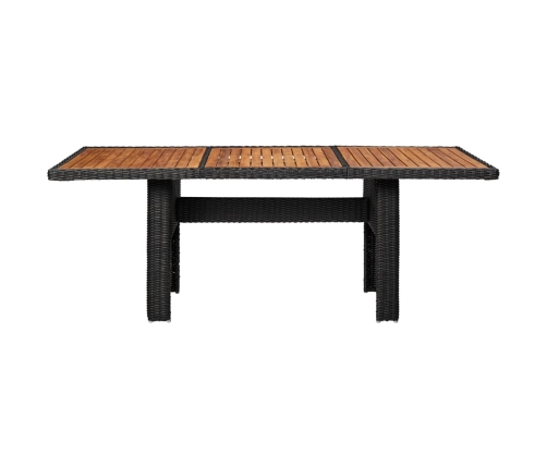 Juego de comedor para jardín 7 piezas ratán sintético negro