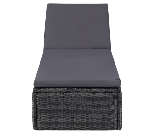 Juego de comedor para jardín 9 piezas ratán sintético negro