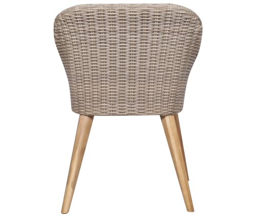 Juego de comedor para jardín 7 piezas ratán sintético marrón