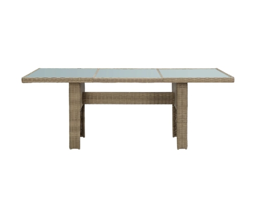 Juego de comedor para jardín 7 piezas ratán sintético marrón