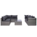 Set de muebles de jardín 10 pzas y cojines ratán sintético gris