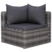 Set de muebles de jardín 10 pzas y cojines ratán sintético gris
