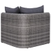 Set de muebles de jardín 10 pzas y cojines ratán sintético gris