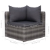 Set de muebles de jardín 10 pzas y cojines ratán sintético gris