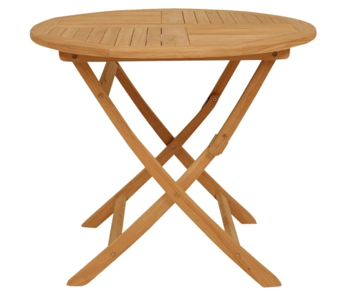 Conjunto de comedor de jardín 5 piezas madera maciza de teca