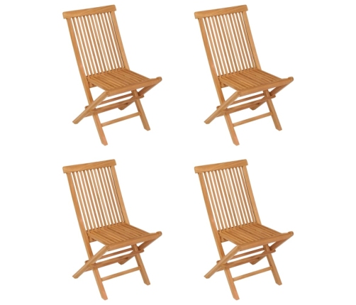 Conjunto de comedor de jardín 5 piezas madera maciza de teca