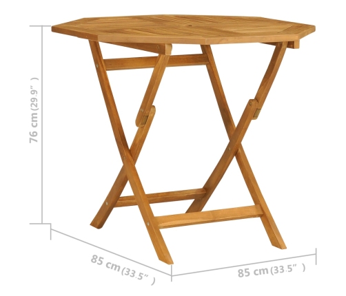 Conjunto de comedor de jardín 5 piezas madera maciza de teca