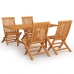 Conjunto de comedor de jardín 5 piezas madera maciza de teca