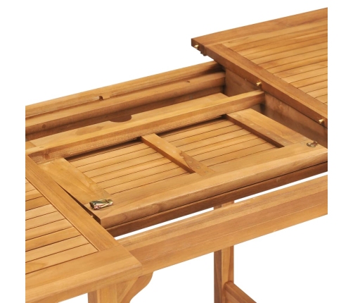 Conjunto de comedor de jardín 5 piezas madera maciza de teca