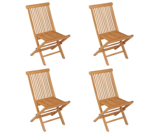 Conjunto de comedor de jardín 5 piezas madera maciza de teca