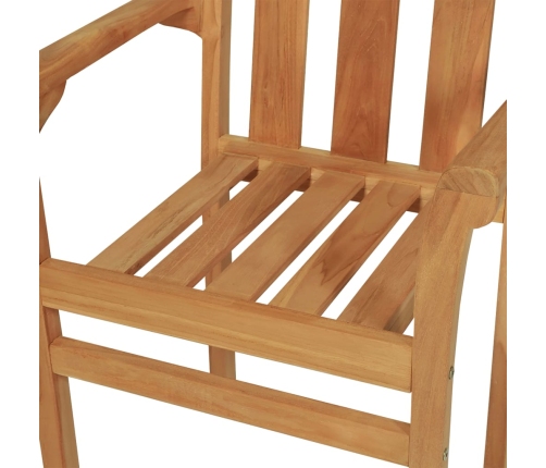 Conjunto de comedor de jardín 5 piezas madera maciza de teca