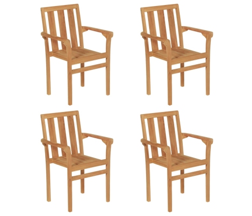 Conjunto de comedor de jardín 5 piezas madera maciza de teca