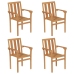 Conjunto de comedor de jardín 5 piezas madera maciza de teca