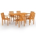 Conjunto de comedor de jardín 7 piezas madera maciza de teca