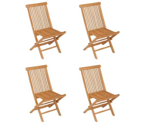 Conjunto de comedor de jardín 5 piezas madera maciza de teca