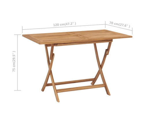 Conjunto de comedor de jardín 5 piezas madera maciza de teca