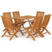 Conjunto de comedor de jardín 7 piezas madera maciza de teca