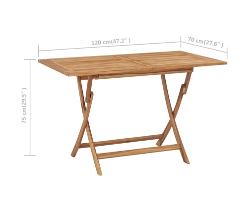 Conjunto de comedor de jardín 7 piezas madera maciza de teca