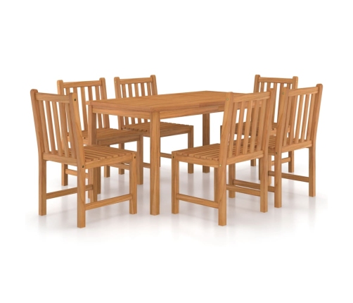 Conjunto de comedor de jardín 7 piezas madera maciza de teca