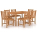 Conjunto de comedor de jardín 7 piezas madera maciza de teca