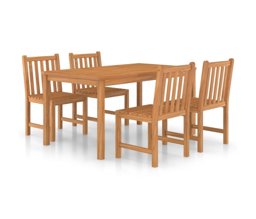 Conjunto de comedor de jardín 5 piezas madera maciza de teca