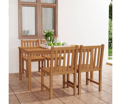 Conjunto de comedor de jardín 5 piezas madera maciza de teca