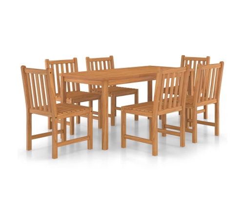 Conjunto de comedor de jardín 7 piezas madera maciza de teca