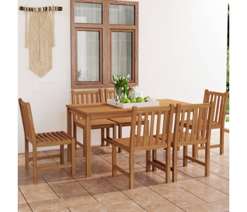 Conjunto de comedor de jardín 7 piezas madera maciza de teca