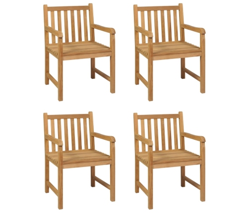 Conjunto de comedor de jardín 5 piezas madera maciza de teca
