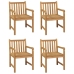 Conjunto de comedor de jardín 5 piezas madera maciza de teca