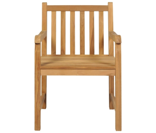 Conjunto de comedor de jardín 5 piezas madera maciza de teca