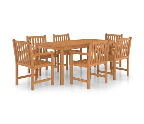 Conjunto de comedor de jardín 7 piezas madera maciza de teca