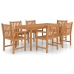 Conjunto de comedor de jardín 7 piezas madera maciza de teca