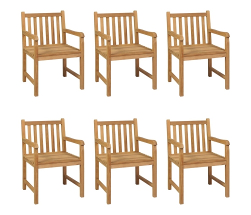 Conjunto de comedor de jardín 7 piezas madera maciza de teca