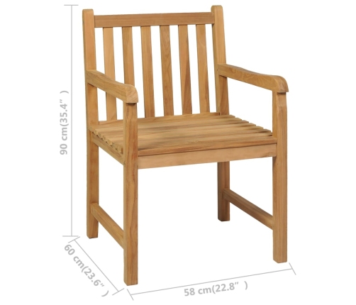 Conjunto de comedor de jardín 7 piezas madera maciza de teca