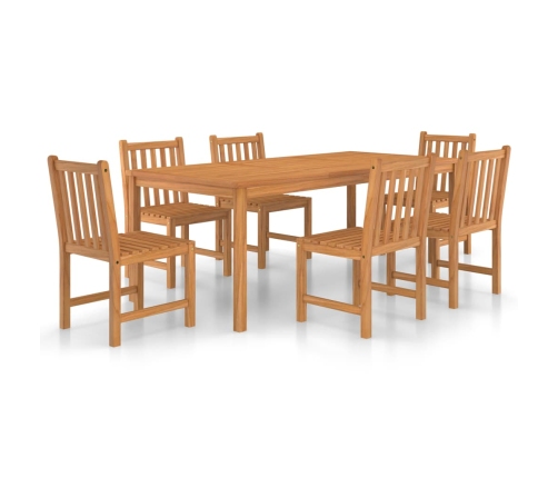Conjunto de comedor de jardín 7 piezas madera maciza de teca