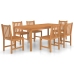 Conjunto de comedor de jardín 7 piezas madera maciza de teca