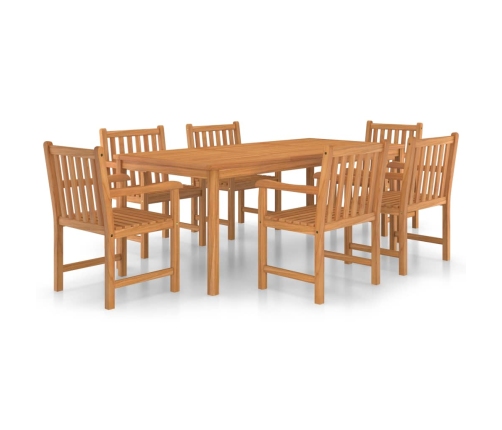 Conjunto de comedor de jardín 7 piezas madera maciza de teca