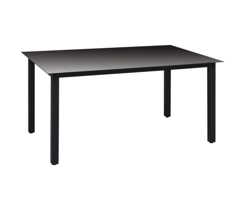 Juego de comedor para jardín 5 piezas negro
