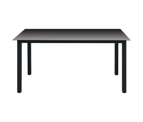 Juego de comedor para jardín 5 piezas negro