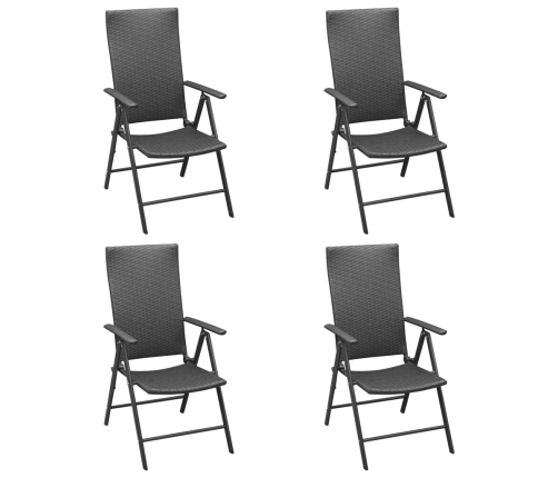 Juego de comedor para jardín 5 piezas negro