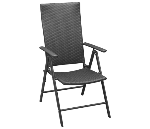 Juego de comedor para jardín 5 piezas negro