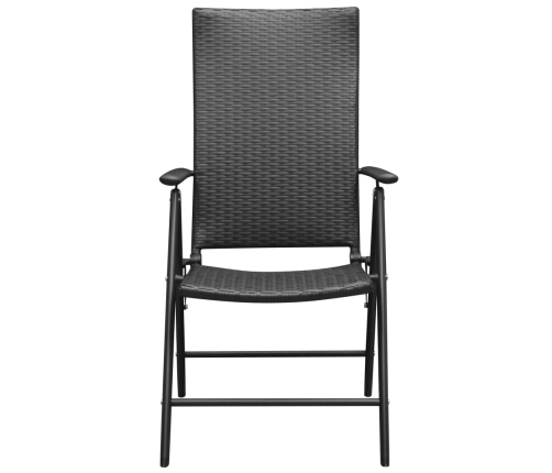 Juego de comedor para jardín 5 piezas negro