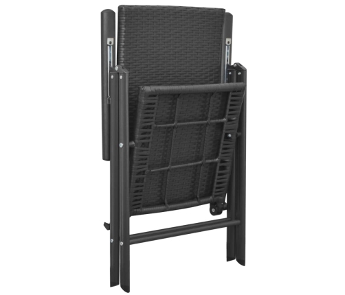 Juego de comedor para jardín 5 piezas negro