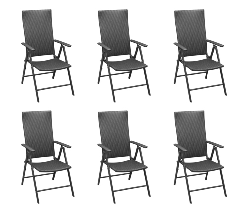 Juego de comedor de jardín 7 piezas negro y marrón